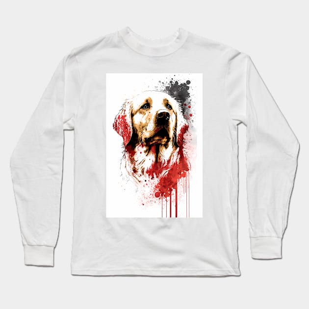 Golden Retriever Portrait Long Sleeve T-Shirt by TortillaChief